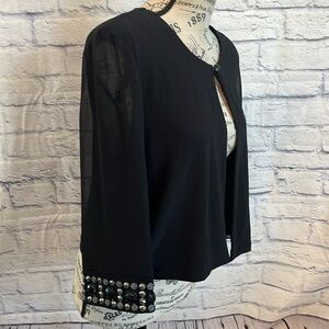 Vintage R & M Richard’s Evening Jacket Beaded Cuffs Black Size Large